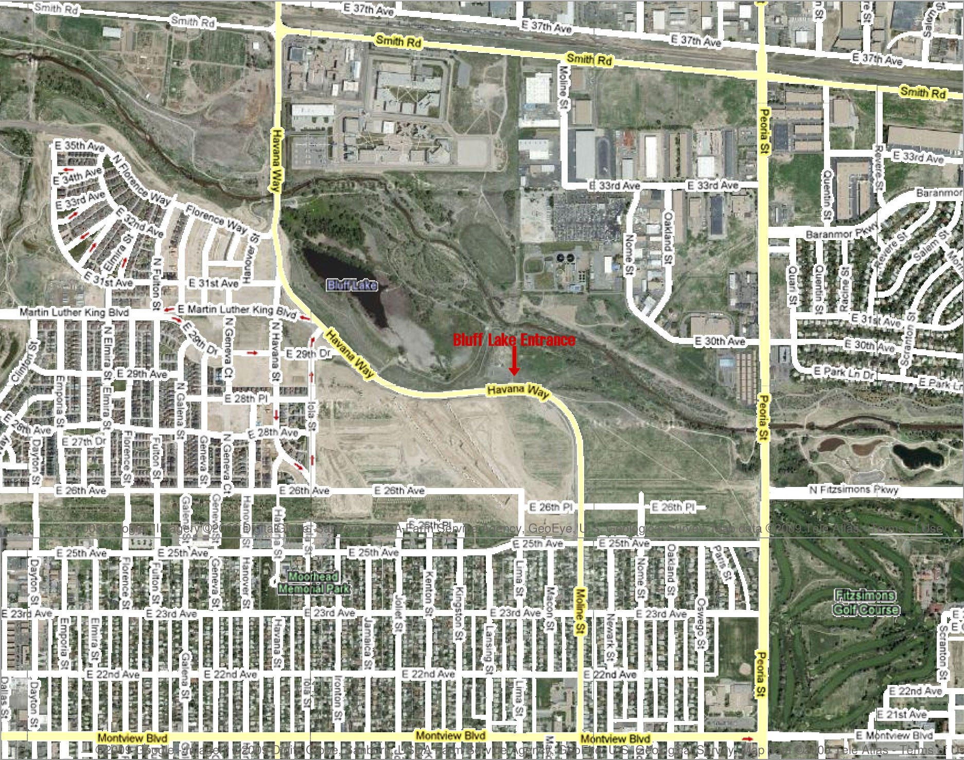 map to Bluff Lake